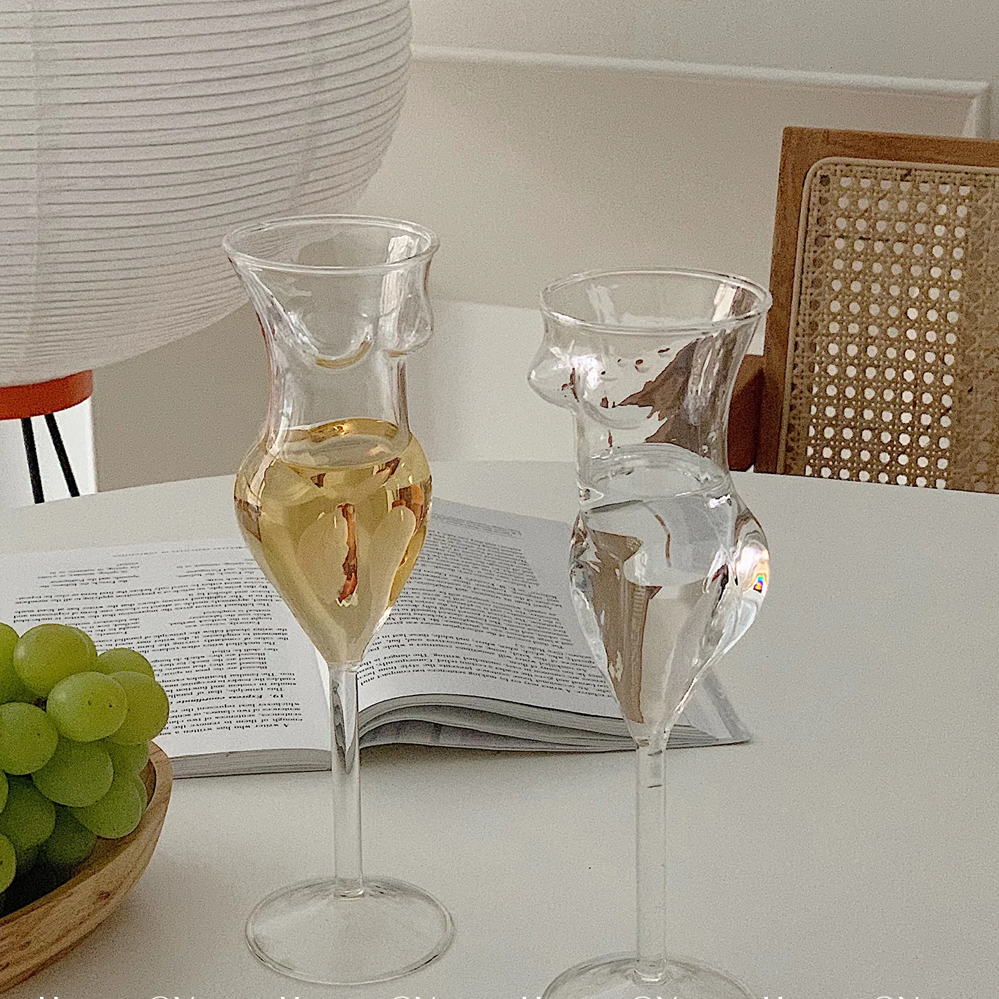 

Korean Wine Glasses Personalized Home Ins with Body Creative Goblet Fruit Juice Glass Water Glass