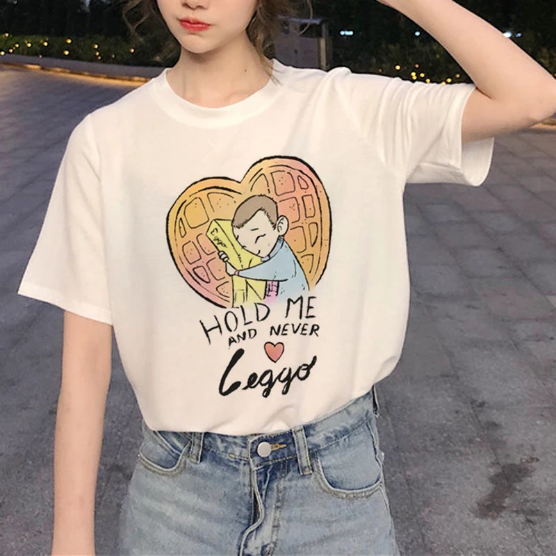Новые странные вещи 3 Harajuku футболка женская с перевернутым пухом Ullzang Футболка с принтом 90s футболка с изображением модные 11 Топ Футболки женские - Цвет: 21148