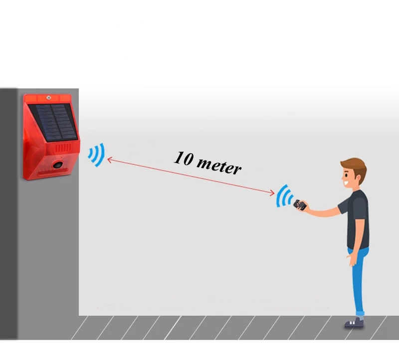 wifi panic button Solar Alarm Lamp with PIR Motion Sensor 433Mhz Remote Controller 120DB Loud Security Alarm Siren for Home Yard IP65 Waterproof ring alarm system keypad