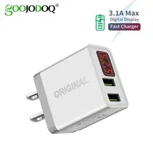 GOOJODOQ Зарядное устройство USB с цифровым дисплеем для samsung Xiaomi huawei зарядное устройство 3.1A Max быстрое зарядное устройство для iPhone зарядное устройство адаптер