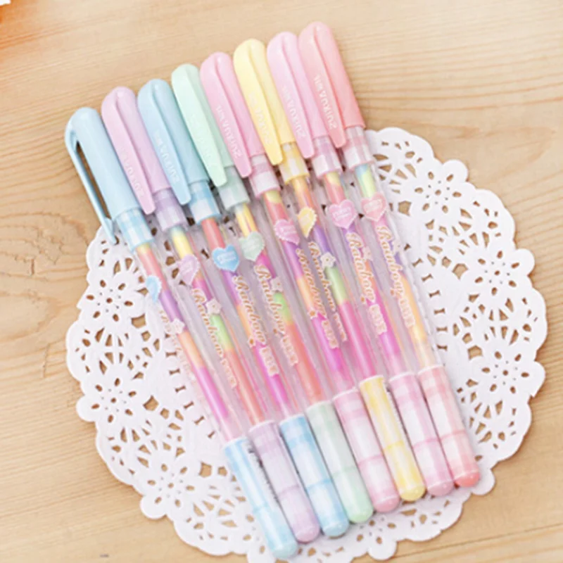 0.8mm 6 Color Change Pen Paper Fluorescent Paint Pens Pencils Writing Markers Highlighters Highlighter Pens Kids Painting Gift