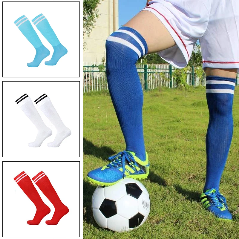 FootballSocksNonslipLongTubeOverTheKneeSocksStripedSoccer