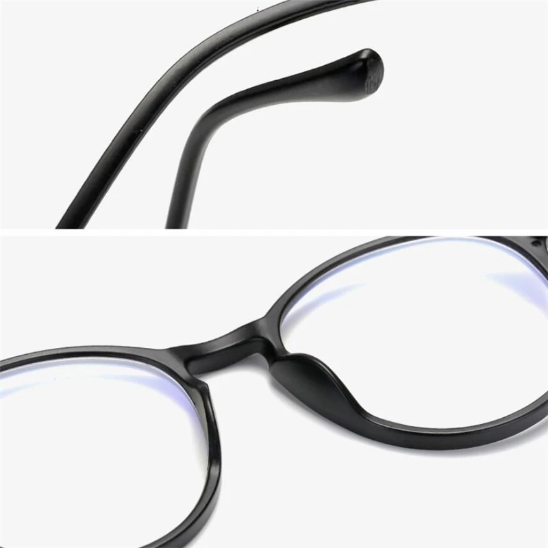 Big Frame Oval Women Men Myopia Glasses Finished Retro Gray Frame Prescription Eyeglasses Female 0 -0.5 -0.75 -1.0 To -6.0 6