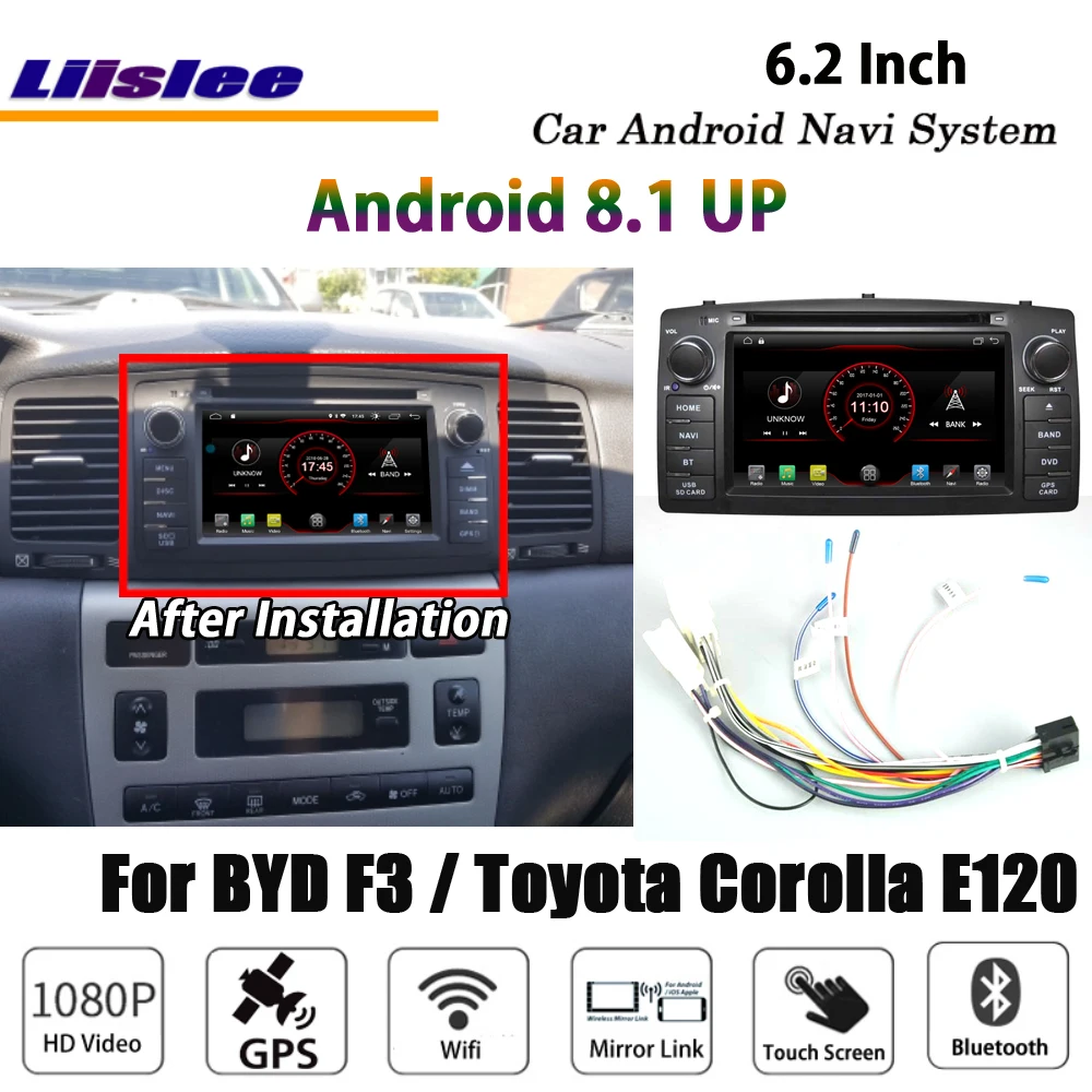 

For BYD F3/For Toyota Corolla E120 Car Android Multimedia DVD Player GPS Navigation DSP Stereo Radio Video Audio Head Unit 2din