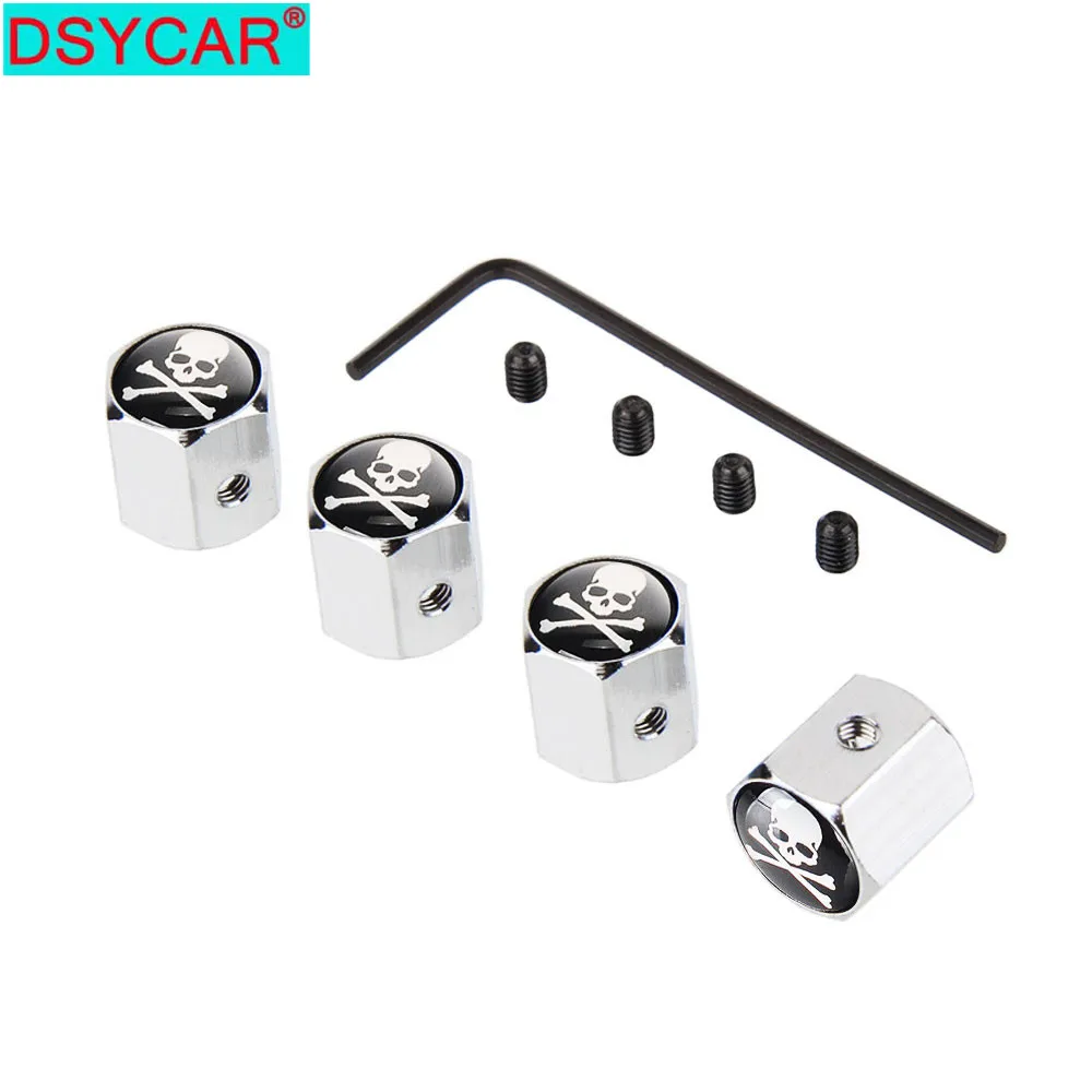 

DSYCAR 4Pcs/Set SKULL Style Bike Motorcycle Car Tire Valve Stem Caps For Car/Motorcycle,Air Leakproof , Protection Valve Stem