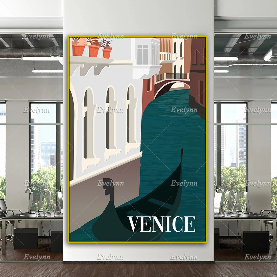 

Venice Travel Poster, Retro Venice Print, Retro Travel Poster,Travel Wall Art Home Decor Canvas Unique Gift