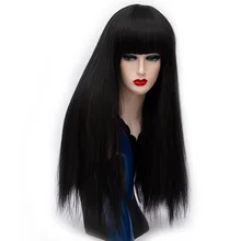 Женский длинный парик прямые волосы высокая температура шелк синтетические парики белый красный зеленый золотой косплей парик