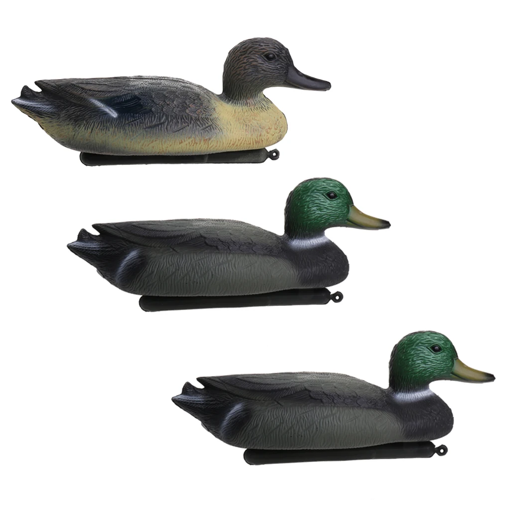 3pcs Garden Yard Scarer 3D Life-like Plastic Duck Decoy Floating Decoys Decoying for Hunting Photography