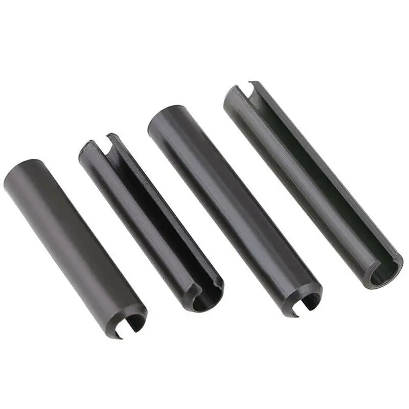 M6 x 50mm Black Carbon Steel Spring Tension Pins Split Dowel Roll Pin 6 pcs 