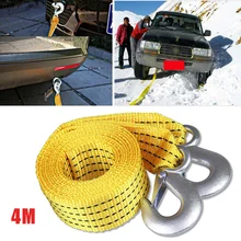 

new 4M Heavy Duty 5 Ton Car Tow Cable Towing Pull Rope Strap Hooks Van Road Recovery