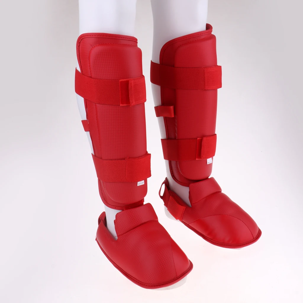 Taekwondo Karate MMA Shin Instep Guard EVA Padded Leg Foot Protector Shinguard for Kickboxing Training
