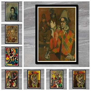 

Perfect JL Picasso Abstract Picture vintage poster retro kraft paper vintage Classic Movie Poster Wall Stickers