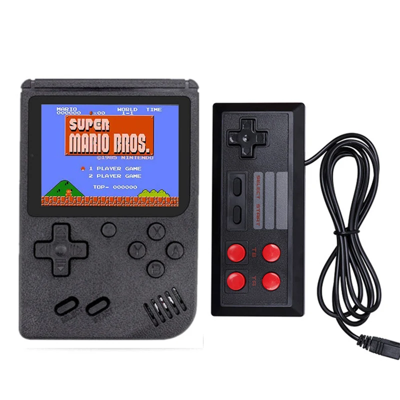 Black With Gamepad Ретро игровая консоль плеер на ТВ мини портативная игровая консоль 8 бит 3,0 дюймов встроенная 400 игровая коробка классический ретро геймпад подарок детям - Цвет: Black With Gamepad