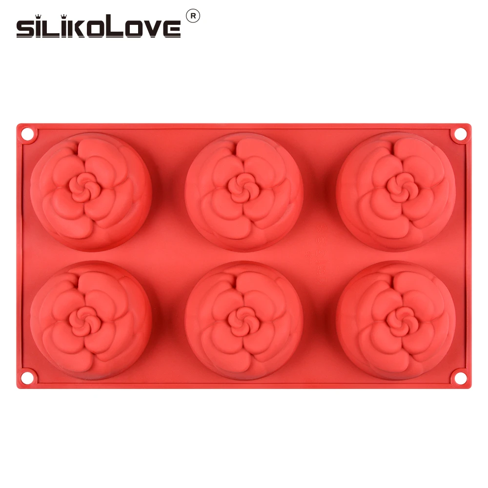 

SILIKOLOVE 6 Cavity 3D Flower Shape Silicone Soap Mold For Soap Making DIY Handmade Craft Moulds Forms