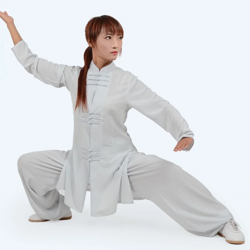 Летняя однотонная одежда Tai Chi китайский костюм воина эластичный кунг-фу наряд форма тайцзи женщина ушу униформа TA1817