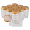 12 pieces 80ml 47*70*34mm Glass Bottles with Golden Aluminum Caps Spice Bottles Pill Container Candy Jars Vials for Wedding Gift 1