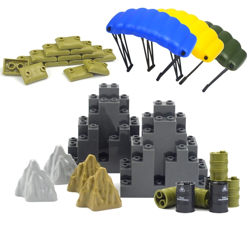 Военные запчасти MOC аксессуары кирпичи оружие спецназа солдаты пистолеты забор