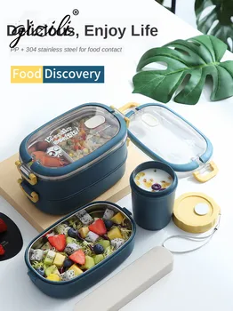 

Lunch Box Stainless Steel Insulated Office School Multi-layer Lunch Box Tableware Bento Food Container Storage Boxes Soup Cup