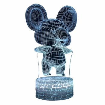 

3D Koala Night Light Animal Illusion LED Lamp for Kids' Room Decoration with Remote Control 7 Color Changing Unique