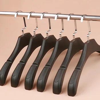 

Non-slip Plastic Hangers for Clothes 10pcs White/black Closet Clothing Store Adult Wide Shoulder Drying Rack Clothes Organizer