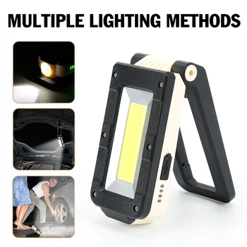 

Cob portable rechargeable USB flashlight led magnetic work light 4 patterns red strobe lights outdoor camping for camping outdoo