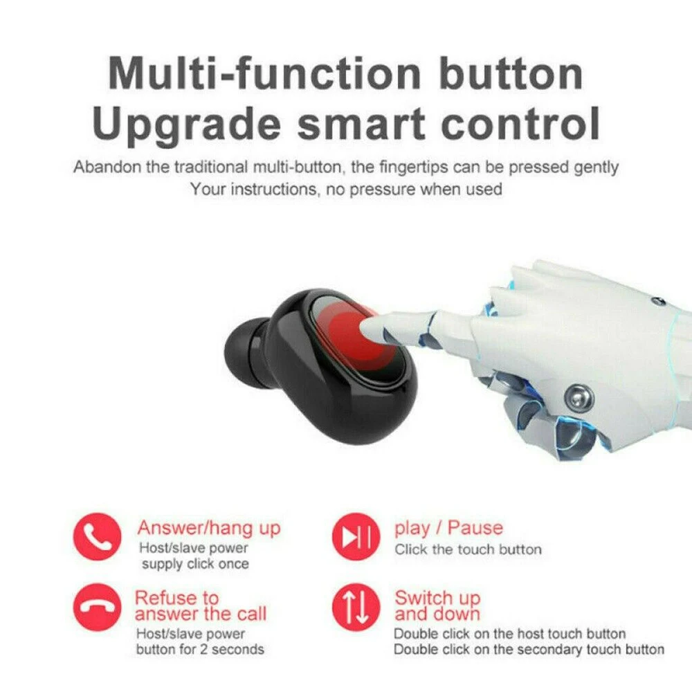 CUGUU Bluetooth 5 0 Headset TWS Wireless Earphones Mini In Ear 3D Stereo Headphones Waterproof Hifi Earbuds With Charging Case