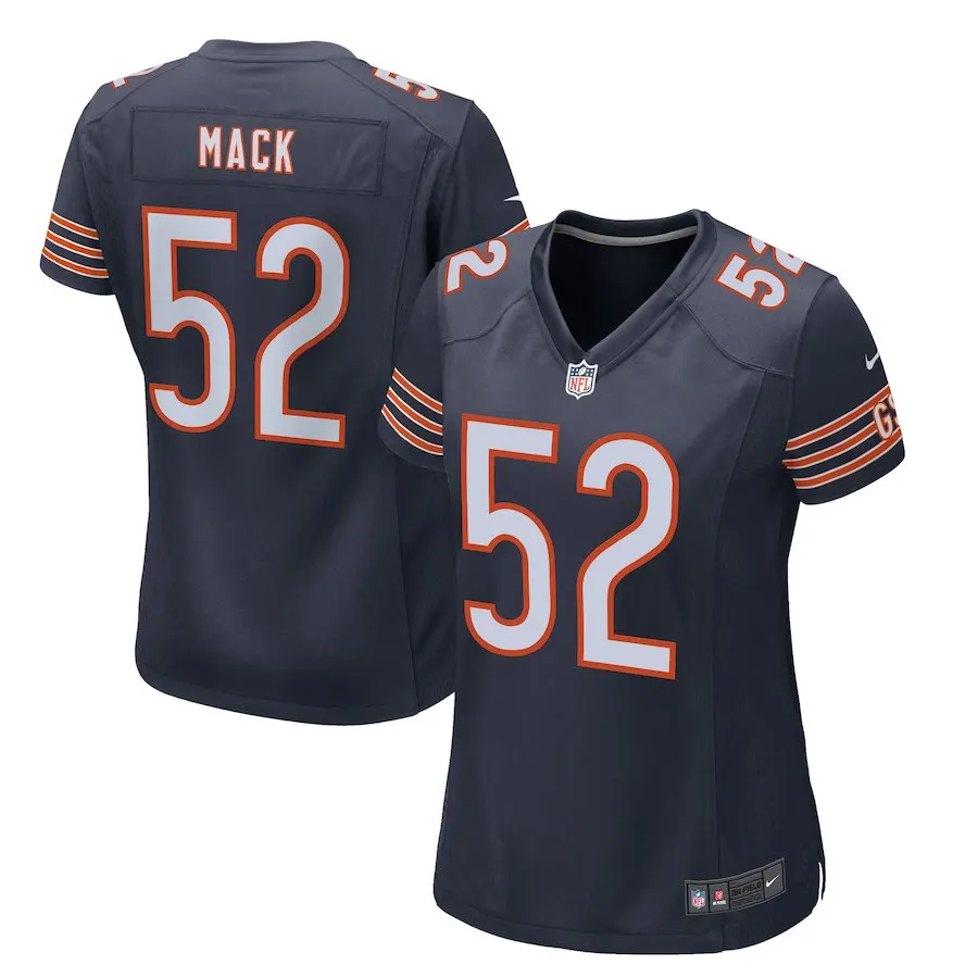 Женская футболка Chicago высокого качества bears Khalil Mack navy - Цвет: Women