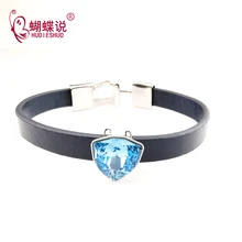 HUDIESHUO геометрический щит графические кожаные браслеты со стразами для пары из натуральной кожи романтические Драгоценности дружбы леди