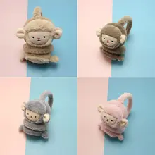 Outdoor Kawaii Cartoon Monkey Winter Plush Thick Soft Ear Cover Headband Earflap Warm Earmuff