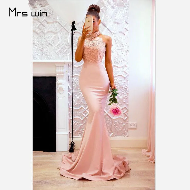 Mrs win Avondjurken Zeemeermin Halter Elegant Party Jurken 2020 Sexy Backless Split Zomen Lange Plus Size Robe De Soiree HR087 Mrs win Avondjurken Zeemeermin Halter Elegant Party Jurken 2020 Sexy Backless Split Zomen Lange Plus Size Robe De Soiree HR087