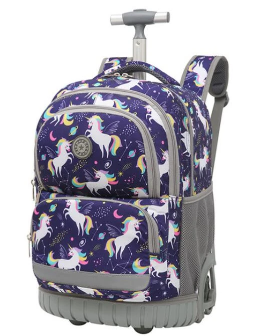 18 Inch School Trolley Bag for kids Rolling Luggage backpack for girls  travel bag with wheels boy's wheeled backpack for school