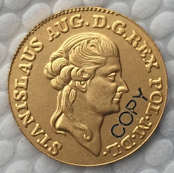 

24 K gold plated Poland 1 Dukat 1789 COIN COPY 21mm