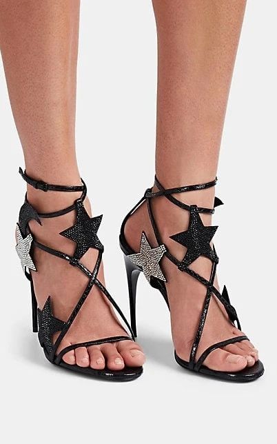 black snakeskin sandals