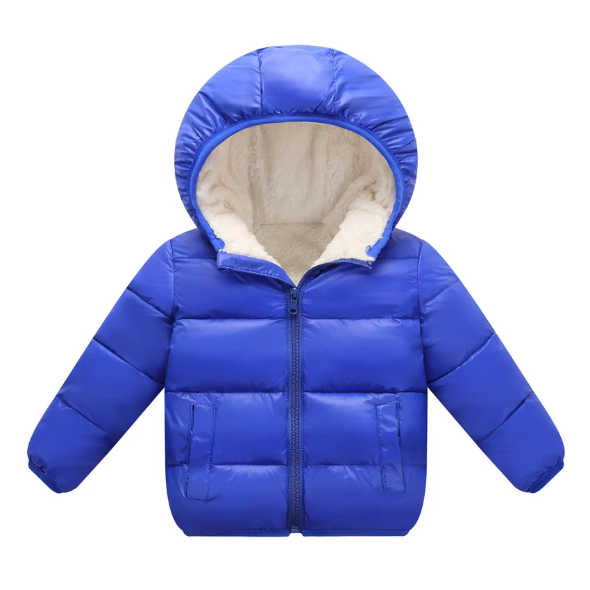 Baby Girls Jacket Autumn Winter Jacket For Girls Coat Kids Warm Hooded Outerwear Coat For Boys Coat Children Clothes YJ108 - Цвет: Hooded Blue