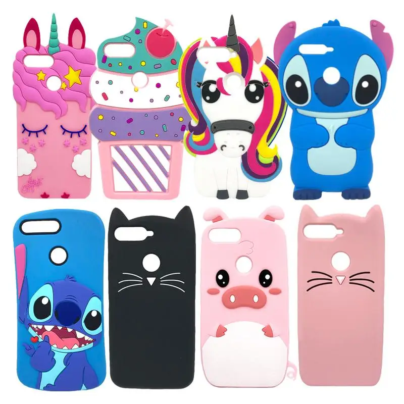 Cases For Huawei Honor 7A Pro 5.7&quot Silicone 3D Cartoon Stitch Cat Unicorn Phone Case Soft Cover Y6 2018 Prime |