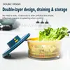 3L Electric Vegetables Dryer Salad Spinner Dehydrator Multifunction Fruits Washing Draining Basket USB Charing Kitchen Drainer 4