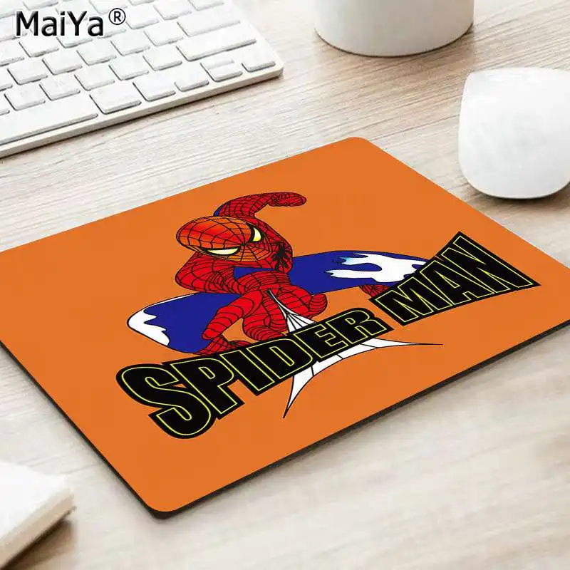 MaiYa Super Hero Человек-паук индивидуальные коврики для мыши компьютерный Аниме Коврик для мыши и ноутбука резиновый ПК компьютерный игровой коврик для мыши - Цвет: No Lock Edge25x29cm