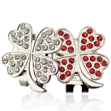 Bling четырехлистный клевер отметка для мяча для гольфа w магнитный зажим для шляпы для гольфа Гольф-маркер 4 шт./лот Bling Diamond