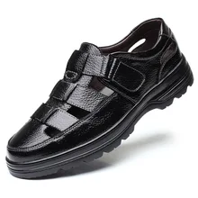 ZERO MORE/Мужская обувь из спилка; дизайнерские сандалии с вырезами; Летняя мужская обувь на липучке; пляжные сандалии-гладиаторы; мужские большие размеры