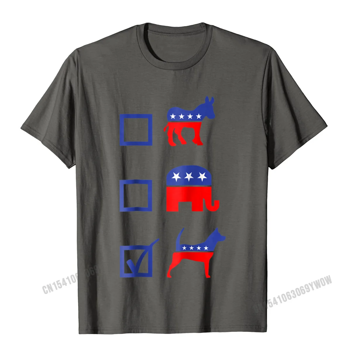 Graphic Democrat Republican vote dog t-shirt__176 Printed T-Shirt Crew Neck Cotton Fabric Mens Tops T Shirt T Shirt Summer Democrat Republican vote dog t-shirt__176 carbon