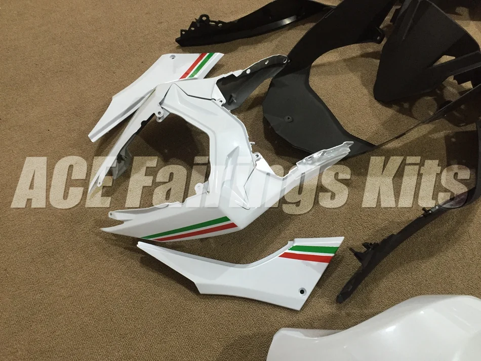 Топ ABS полный обтекатель для Kawasaki Ninja300 EX300 300R 2013 13 14 15 16 17 Обтекатели набор+ крышка бака белый