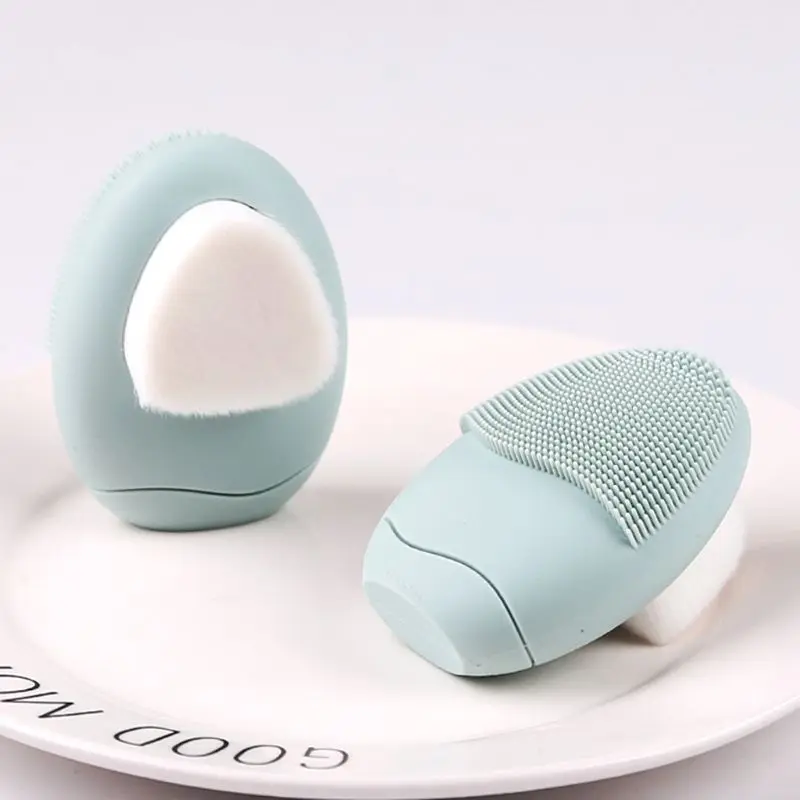 

2 in 1 Double-Sided Silicone Facial Cleaning Brush Soft Bristles Exfoliating Deep Pore Cleans Cleansing Instrument X5XC
