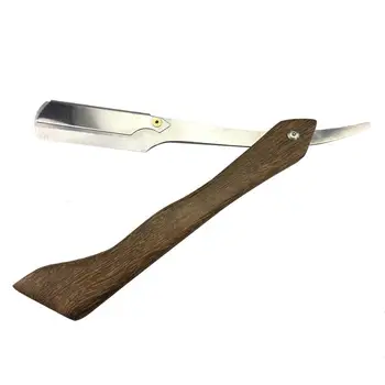 

1Pc Wooden Folding Razor Clipper Facial Hair Removal Shaving Tool Manual Beard Clipper Shaving Razor For Barber Men