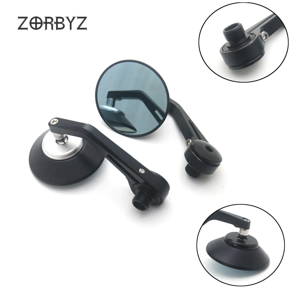 ZORBYZ Черный ЧПУ Алюминиевый Круглый Руль Торцевая сторона зеркала заднего вида резьба внутри для Benelli Leoncino 500 502c 752s BN600 BN300