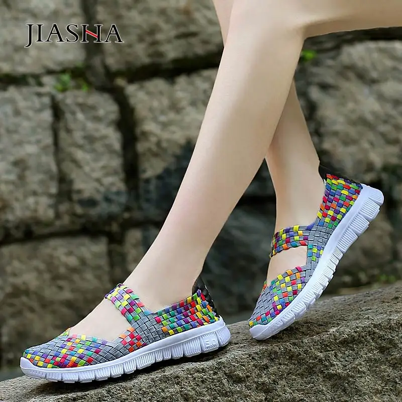 

Sneakers Women Shoes 2020 Fashion Summer Casual Shoes Woman Tenis Feminino Light Breathable Nylon Weaving Women Sneakers Female