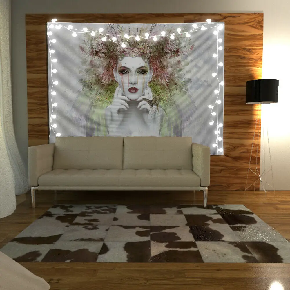 Пользовательские Картины лица Wandteppich Kunst Wandbehang Tisch Wohnkultur