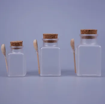 

100g Plastic Frosted Bottle Empty Cream Jar Bath Salt Mask Powder Cosmetic Packaging With Mask Spoon Cork