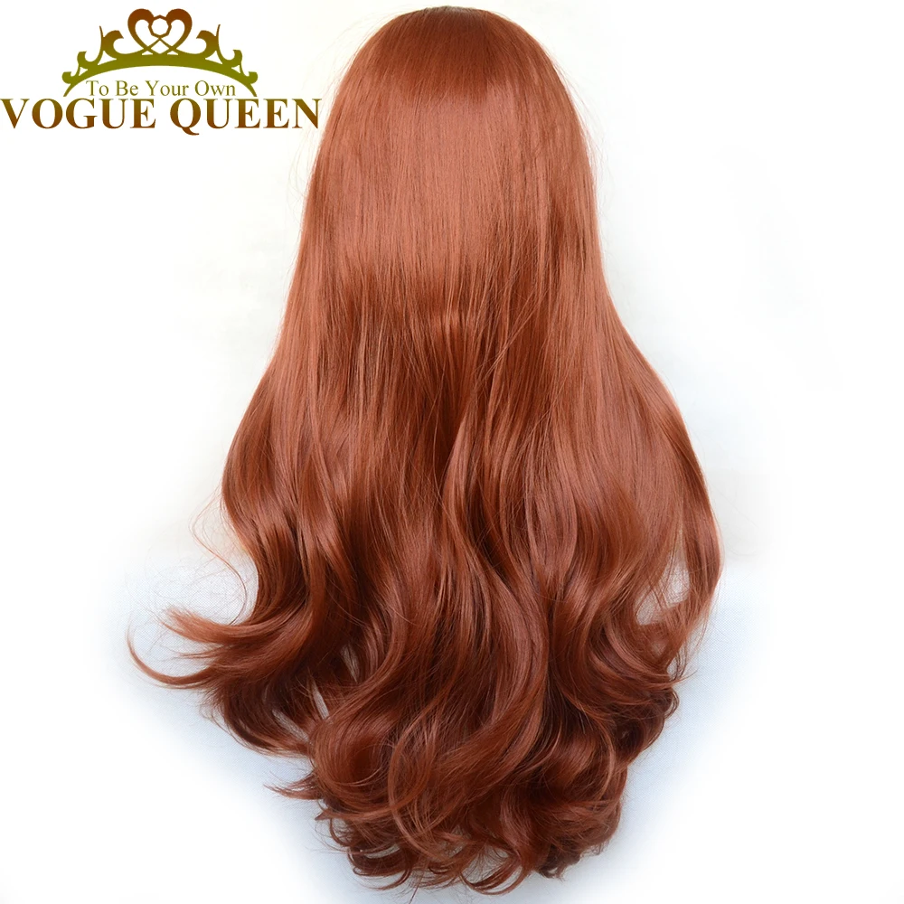Vogue Queen медные красные синтетические парики длинные прямые Термостойкие для
