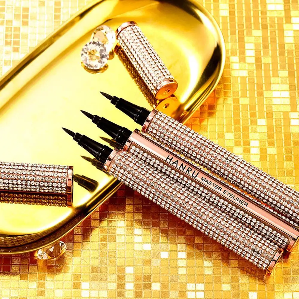 Hot Sell Eyeliner Starry Diamond Shining Eyeliner Pen Black Waterproof Long Lasting Quick Dry Gold Smooth Easy To Wear Beauty