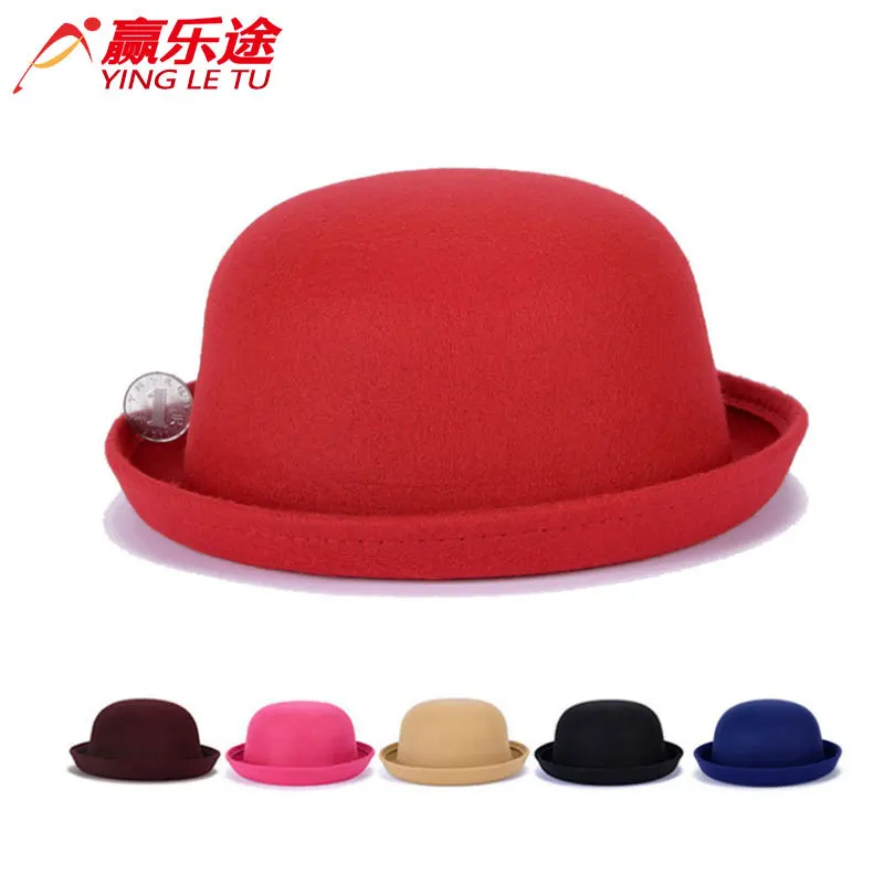 

Woolen Bowler Hat Women's Fashion Debutante Autumn & Winter Women's Winter Hat Women's Wool-like Fabric England Fashion Bucket H